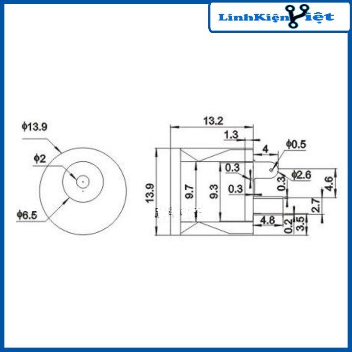 Jack DC 5.5x2.1mm Gài Lẫy