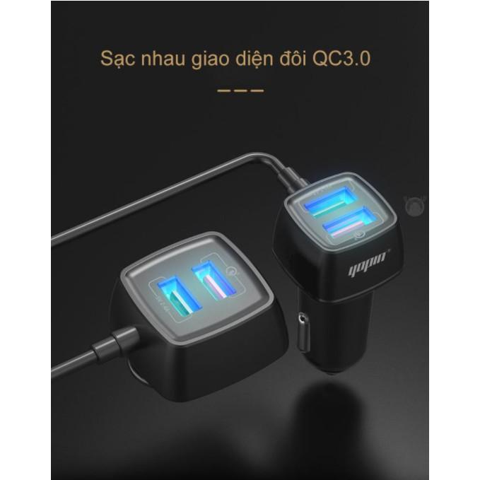 Bộ Sạc USB trên ô tô để trước và sau có đèn led báo hiệu thế hệ mới 2020