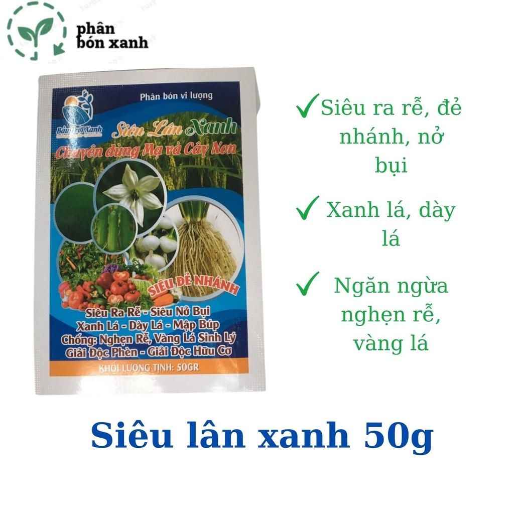 Phân bón Siêu lân xanh MAP 12 61, ra rễ, bật chồi, xanh lá, to củ chống nghẹt rễ, vàng lá, giải độc hữu cơ