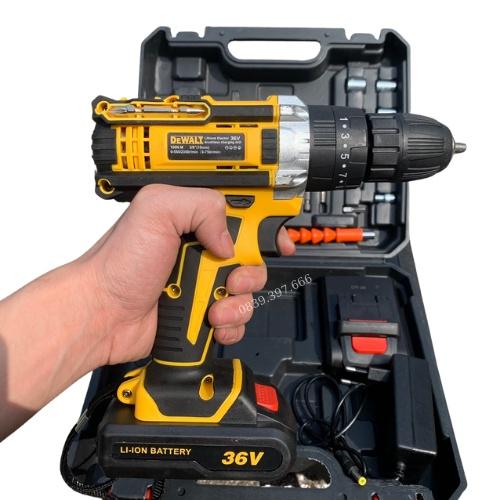 Máy khoan pin dewalt 36V 3 chức năng, 100% lõi đồng tặng bộ phụ kiện 24 chi tiết Hàng Cao Cấp