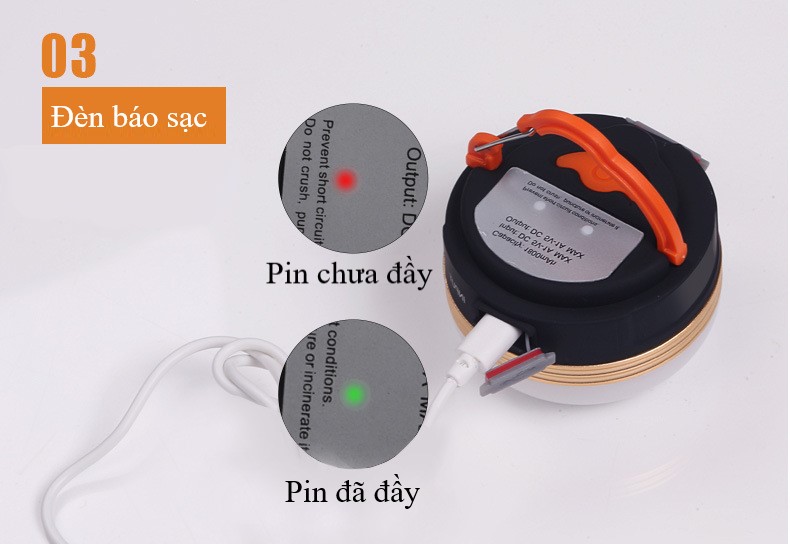 Đèn led dã ngoại sạc điện đa năng BSW-DJ008