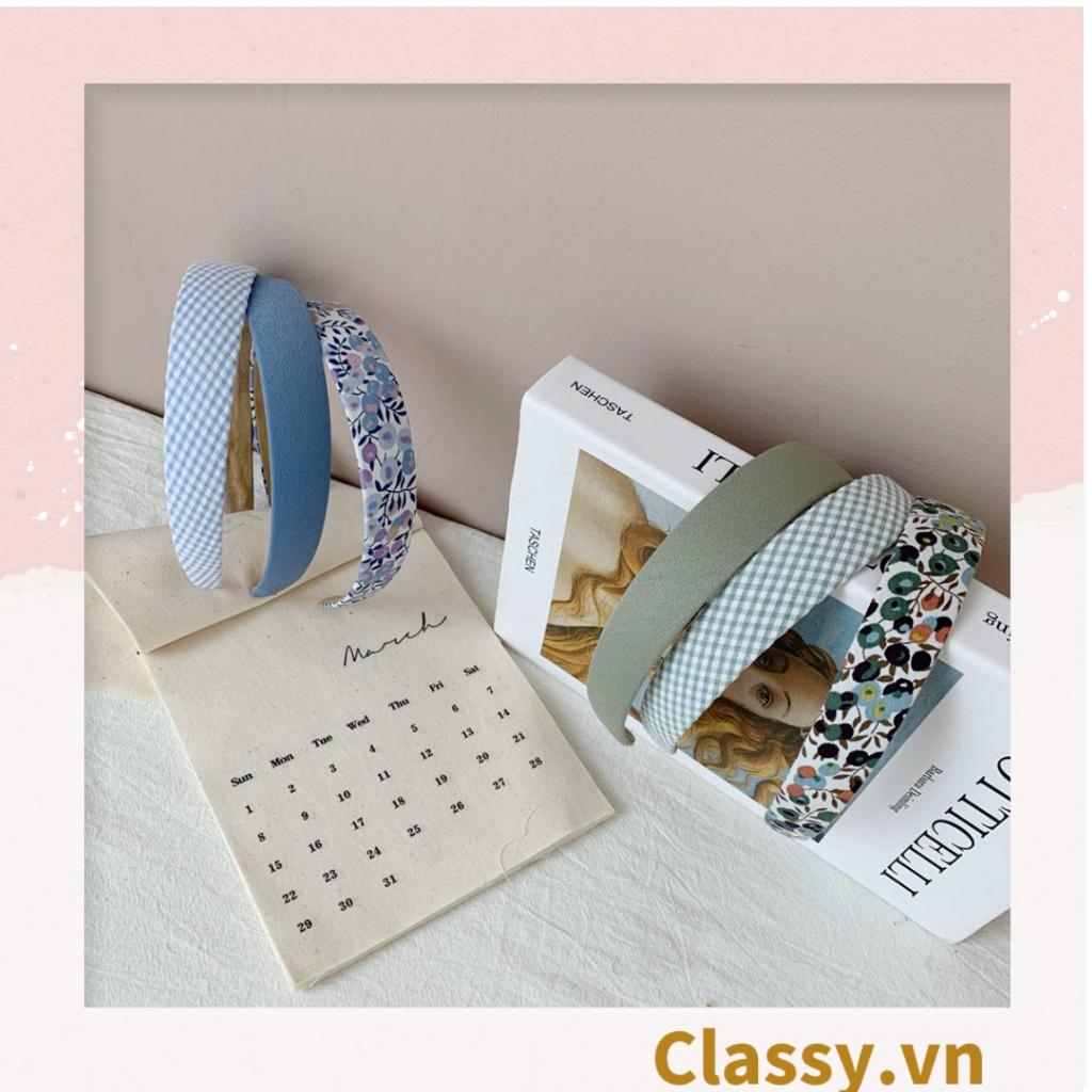 Băng đô cài tóc Classy bản lớn bọc vải màu nhiều màu xinh xắn phong cách vintage PK232