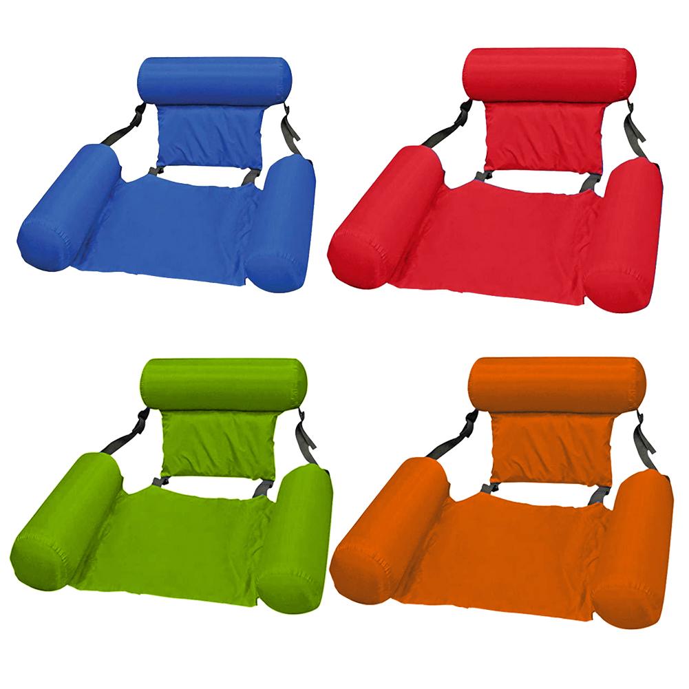 Nhựa PVC Mùa Hè Bơm Hơi Có Thể Gập Lại Nổi Hàng Nước Hồ Bơi Võng Không Nệm Giường Bãi Biển Nước Thể Thao Cao Cấp Tay Lửng Ghế