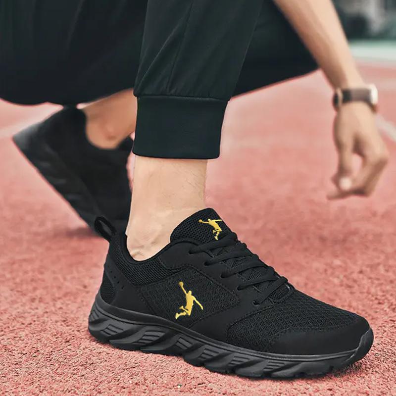 Mới 2023 Nam Chạy Bộ Buộc Dây Nam Giày Nhẹ Thoáng Khí Thoải Mái Giày Nam Thể Thao Tập Luyện Color: 888-Black Shoe Size: 38