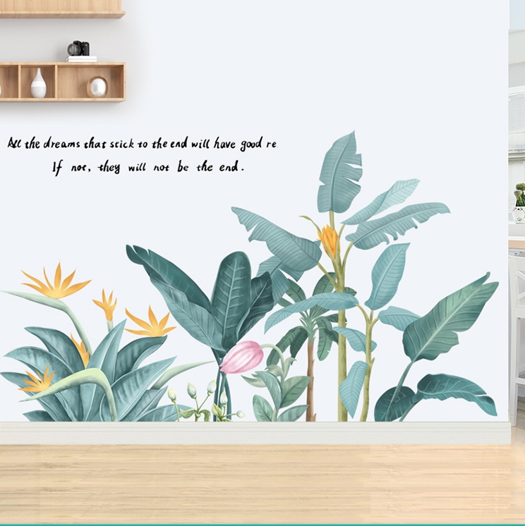 Decal dán tường trang trí thiên nhiên- Rừng hoa dại