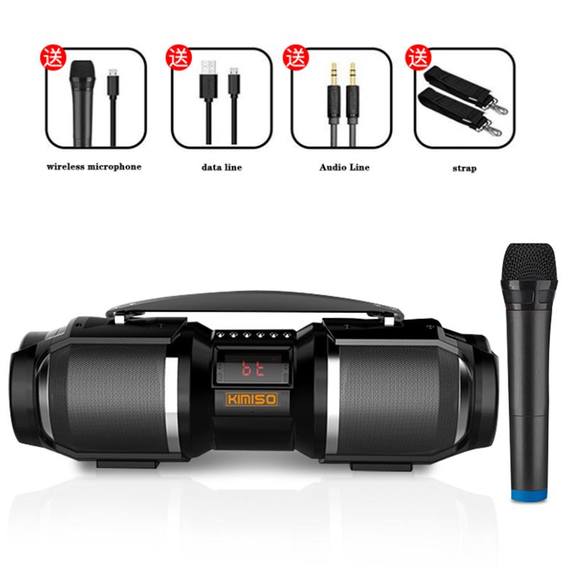 Loa kép công suất 40W Loa siêu trầm Bluetooth công suất cao Loa ngoài trời Gia đình Xe hơi Karaoke Âm thanh với thẻ micrô Đĩa U Màu sắc: Xám
