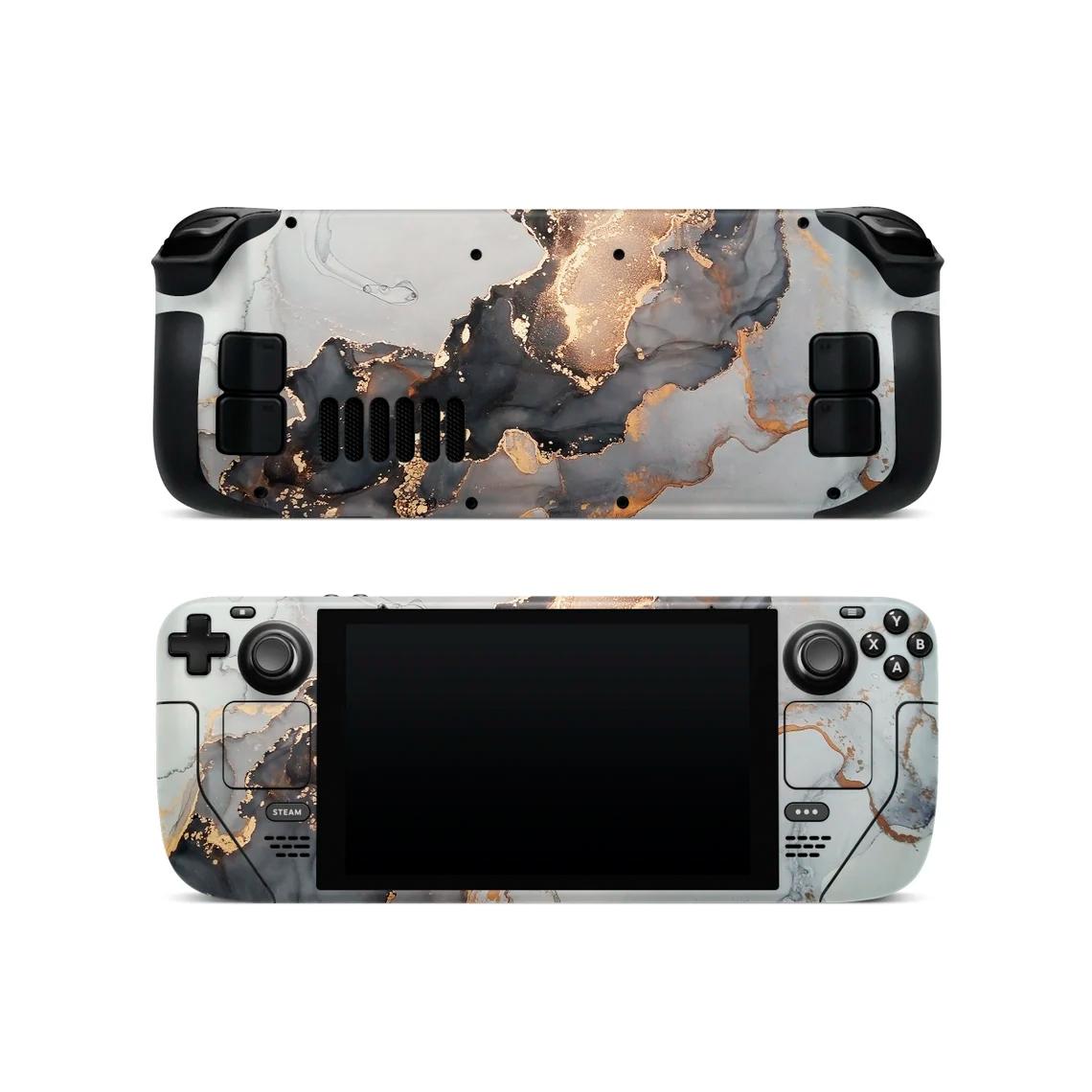 Skin decal dán Steam Deck mẫu Grey Silver (dễ dán, đã cắt sẵn chuẩn theo khuôn máy)