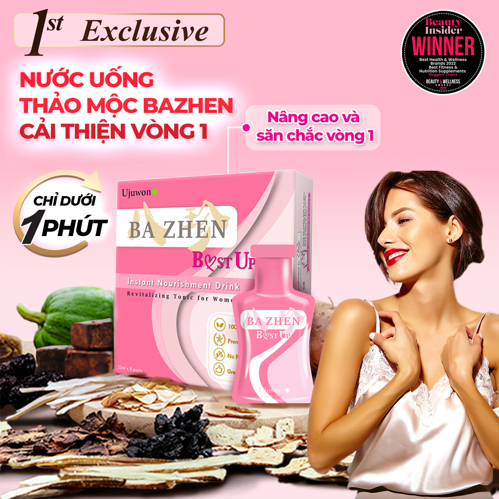 Combo 2 Hộp Nước Uống Thảo Mộc Đài Loan Hỗ Trợ Giảm Đau Bụng Mùa Dâu Rụng, Detox, Dáng Thon, Tăng Kích Cỡ Vòng 1 Ba Zhen Ujuwon