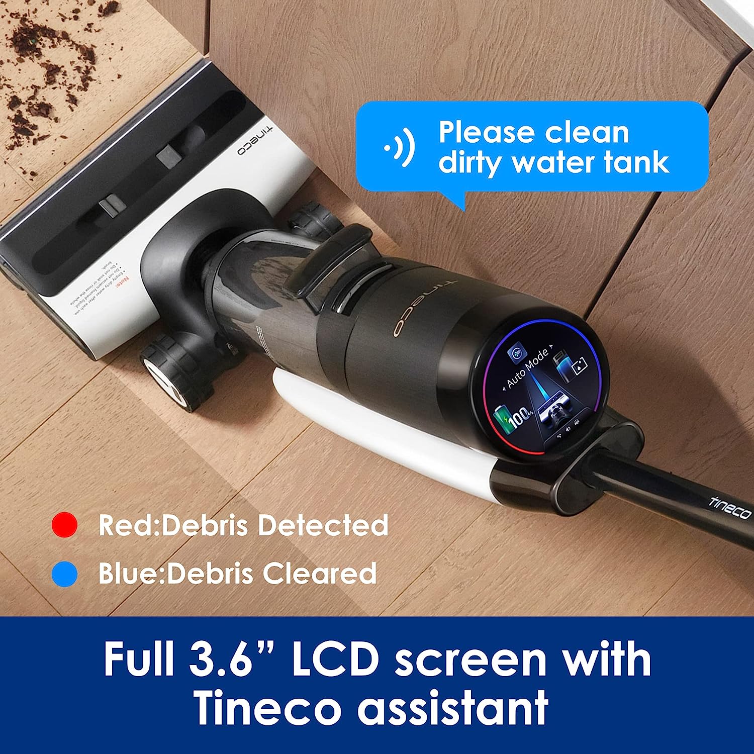Máy Hút Bụi Lau Sàn Khô Uớt TINECO Floor One S7 PRO Bản Quôc Tế Tự Giặt Giẻ, Diệt Khuẩn, Sấy Khô Tự Động Thương Hiệu Mỹ Lực Hút 15,000 Pa, Công Suất 220 W - Hàng Nhập Khẩu