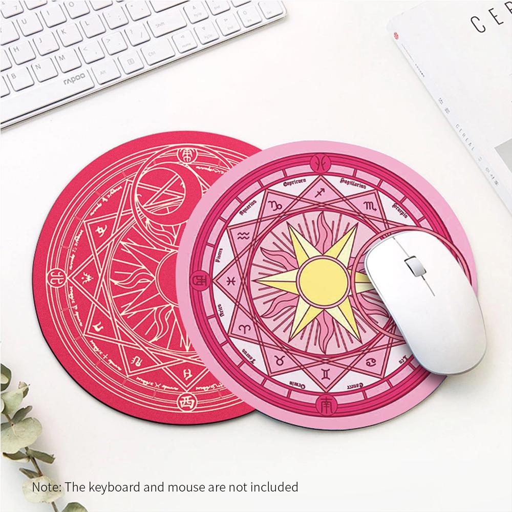 Round Mouse Pad Gaming Mouse Pad Anti-skid Wear-resistant Rubber Mouse Pad Suitable for Home Game Office Red Magic