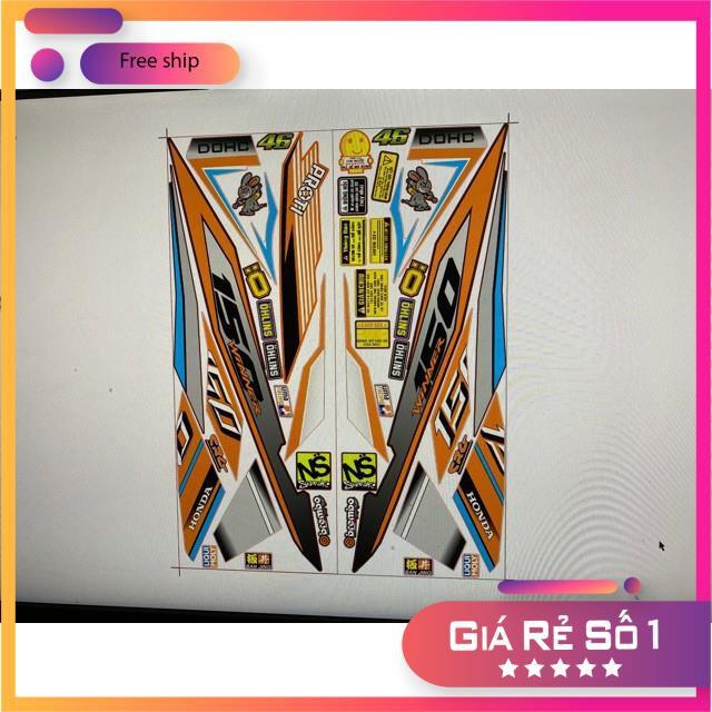 Tem rời dành cho xe Winner cam đen 3 lớp