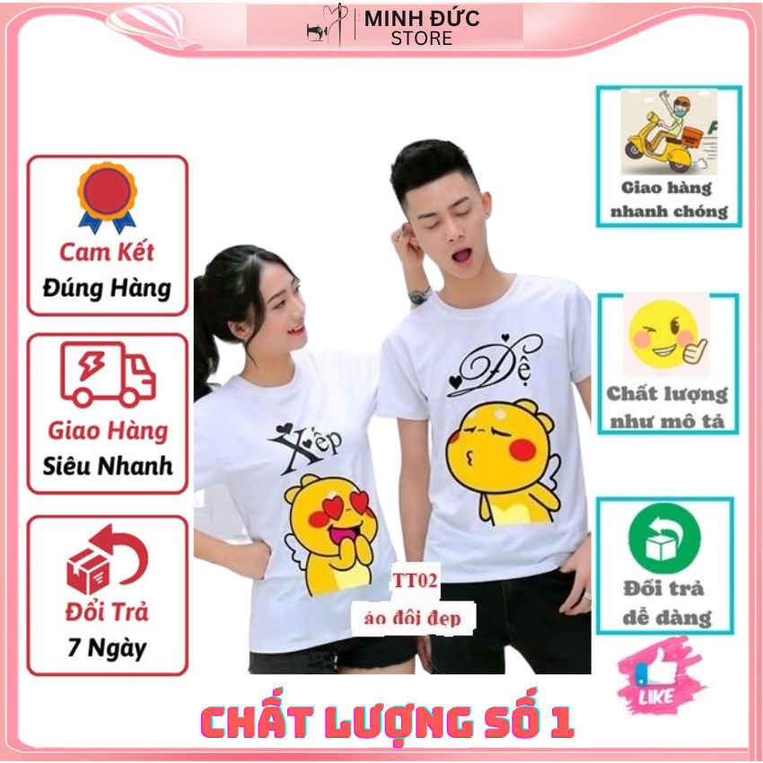 Áo Đôi Đẹp Nam Nữ Mùa Hè TT02, Áo Đôi Với Người Yêu In Đệ Xếp ý Nghĩa