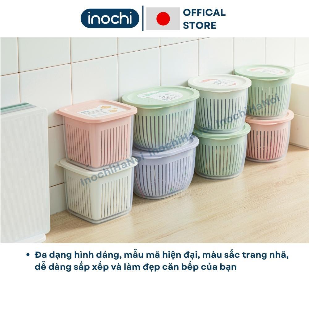 Hộp đựng hành tỏi ớt gừng gia vị thực phẩm trữ đông inochi Hokkaido thoát nước thông minh nắp kín tránh mùi tiện lợi