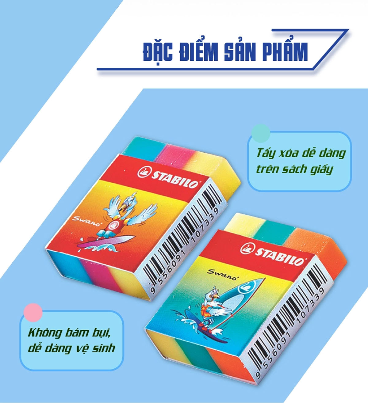 Hộp gôm STABILO Yippy-plas/Trio 30 viên