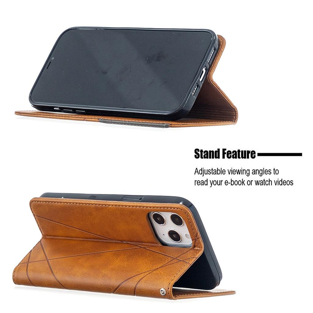Bao Da Họa Tiết Hình Thoi Có Ngăn Đựng Thẻ Cho Iphone 12 Pro Max Iphone 12 Mini Iphone 11 Pro Max Se 2020