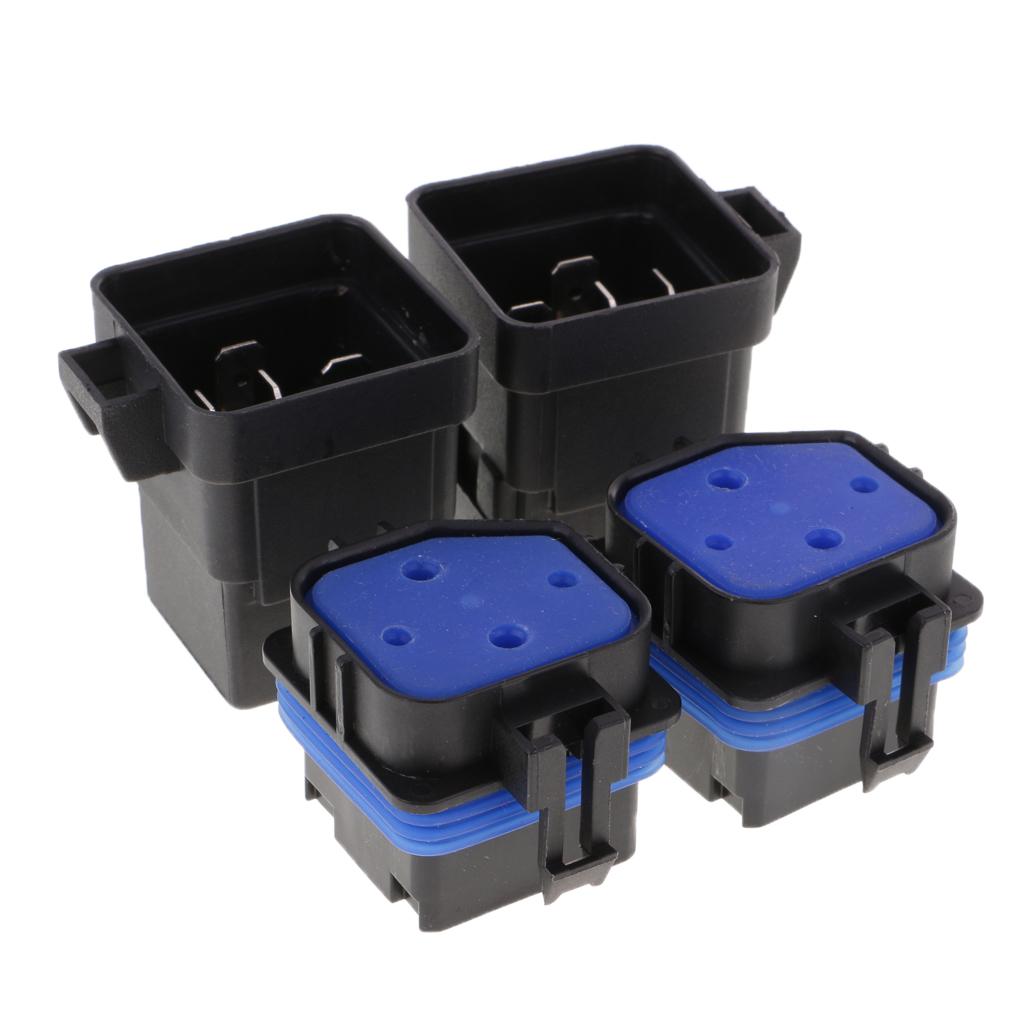 4 Set of 40A 12V 5 Pin Relay Socket Base Terminals for Car Motorcycle Boat