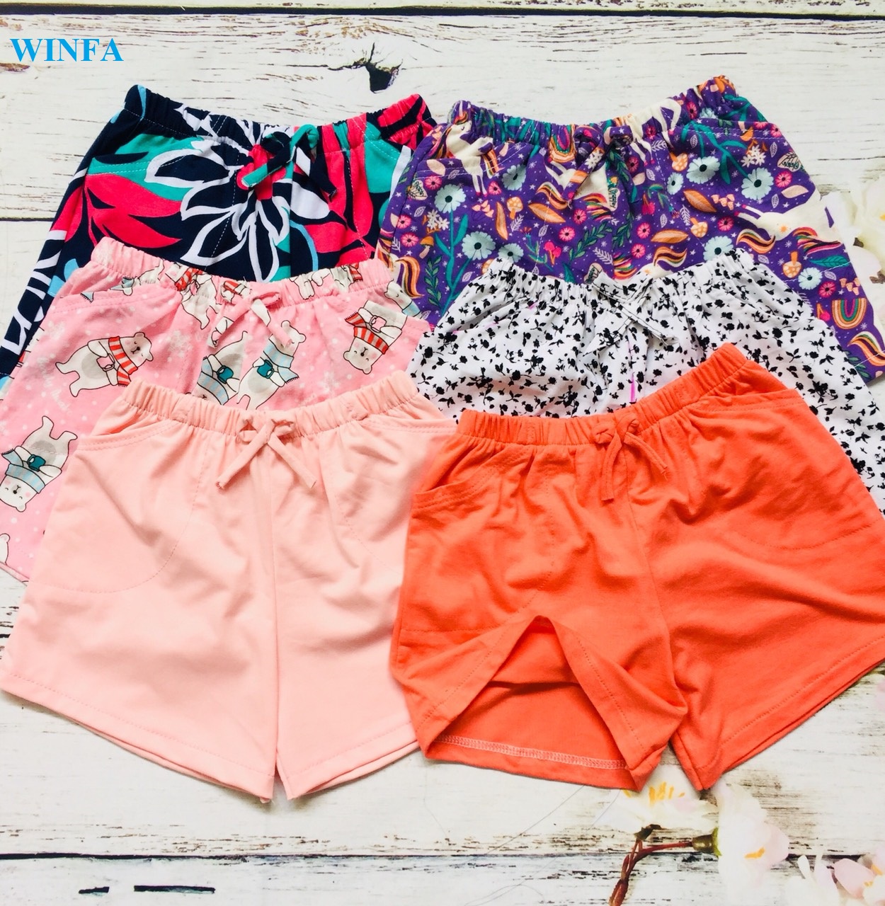 Quần thun bé gái cotton co giãn 4 chiều, quần đùi trẻ em, quần mặc nhà, mặc ngủ bé gái, cotton xuất dư mềm mịn thoáng mát - màu ngẫu nhiên