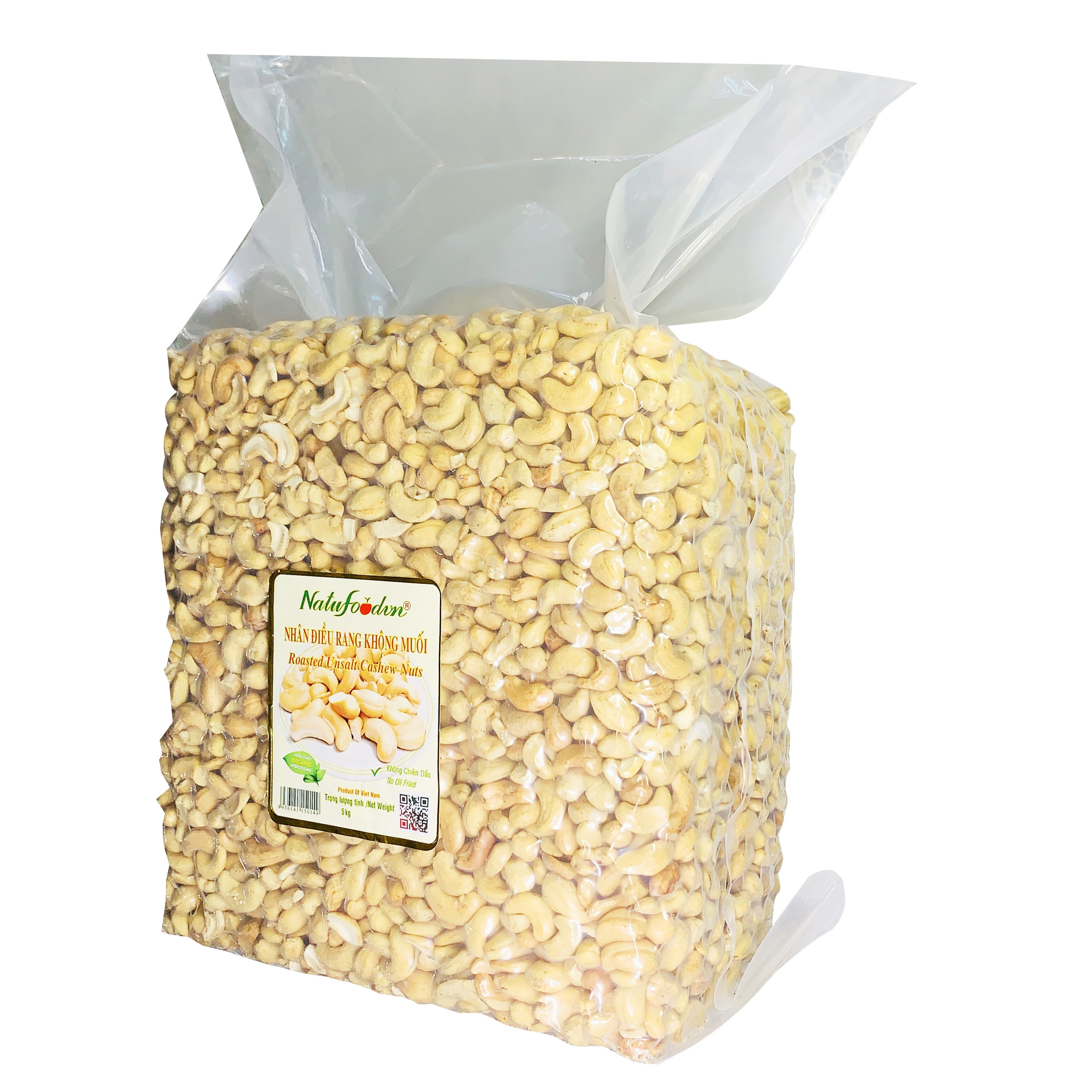 Nhân Hạt Điều Rang Không Muối Nguyên Vị Cao Cấp 5kg - Natufoodvn