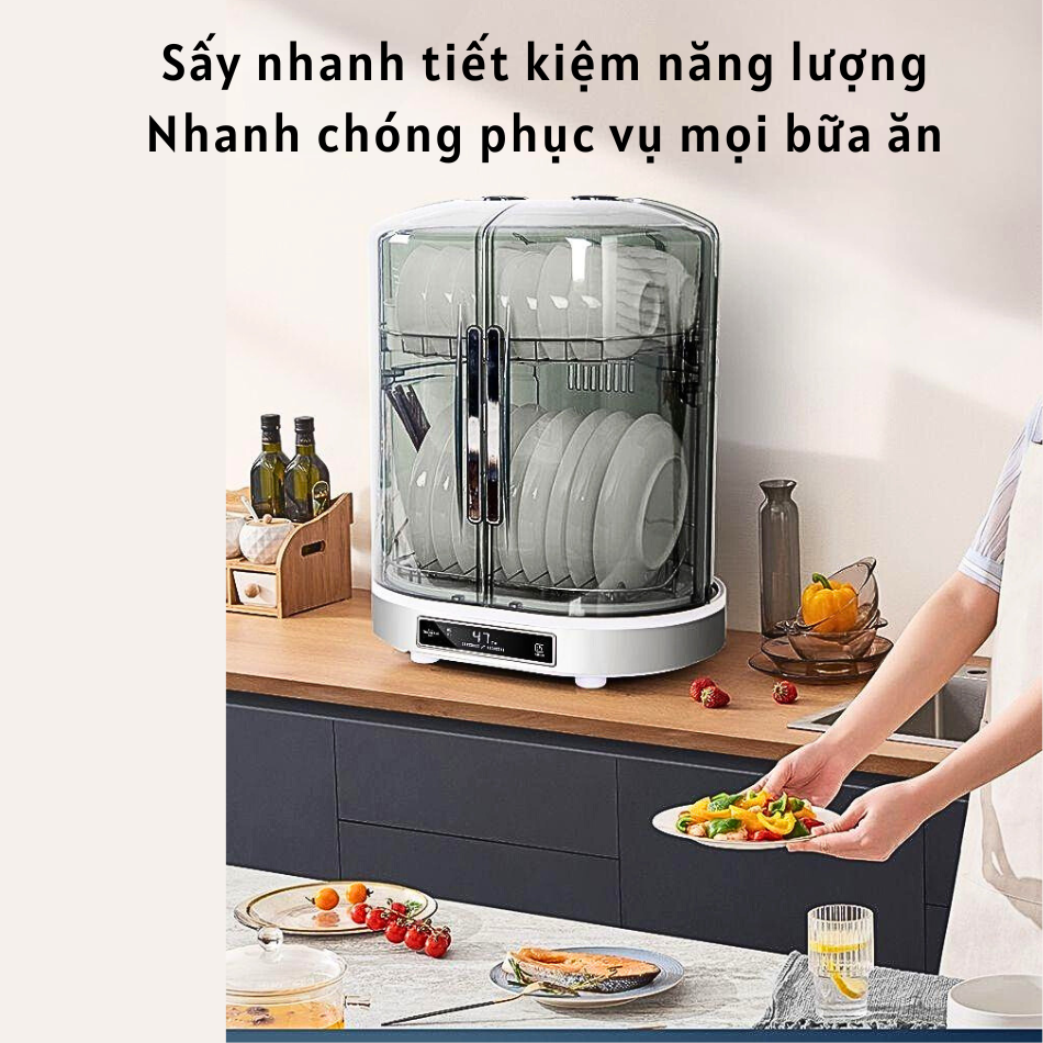 Máy Sấy Bát Khử Trùng Bình Sữa Neutrino 55L, Tủ Diệt Khuẩn Bát Đũa Bằng UV Diệt 99.99% Vi Khuẩn