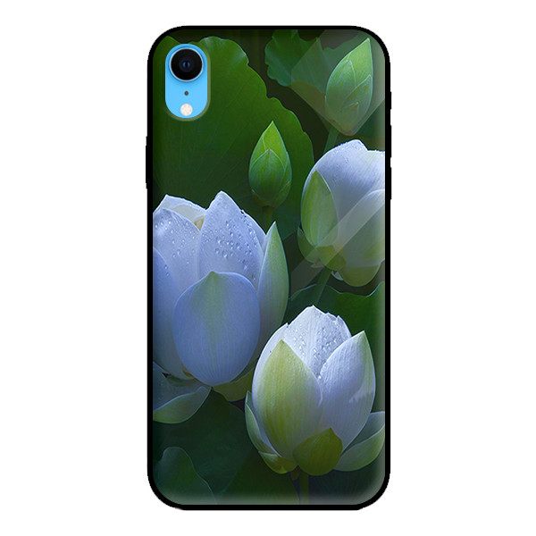 Ốp lưng kính cường lực cho iPhone XR HOA SEN 6 - Hàng chính hãng