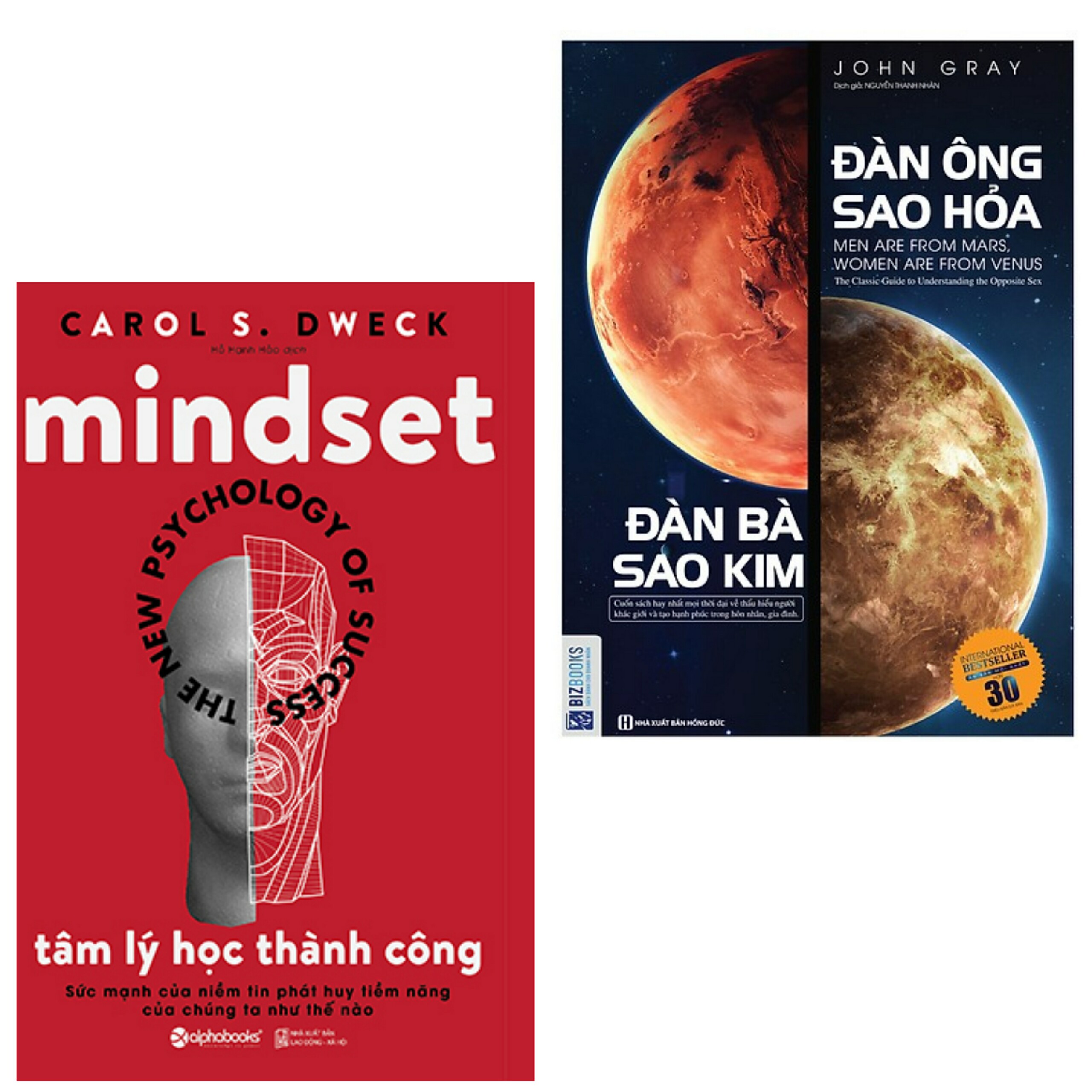 Combo sách hay đáng đọc : Mindset the new psychology of success - Tâm lý học thành công + Đàn ông sao hỏa đàn bà sao kim - Tặng kèm bookmark thiết kế