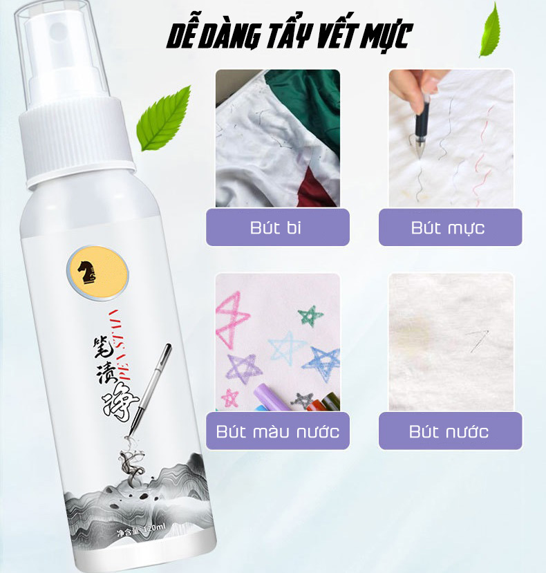 Dung Dịch Tẩy Vết Mực Bút Bi Bút Lông Trên Quần Áo 120ml