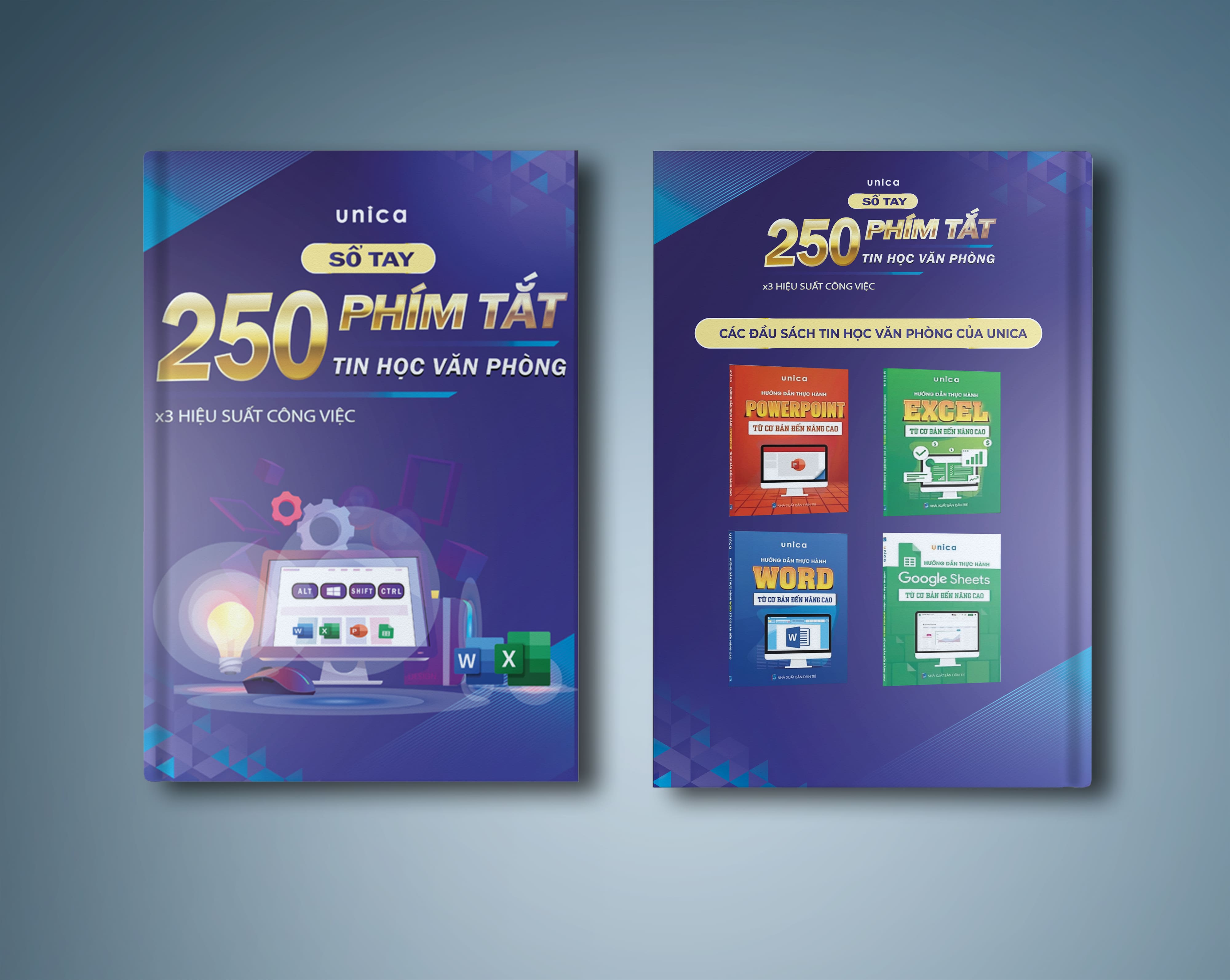 Sách Sổ tay 250 Phím Tắt Tin học văn phòng Unica
