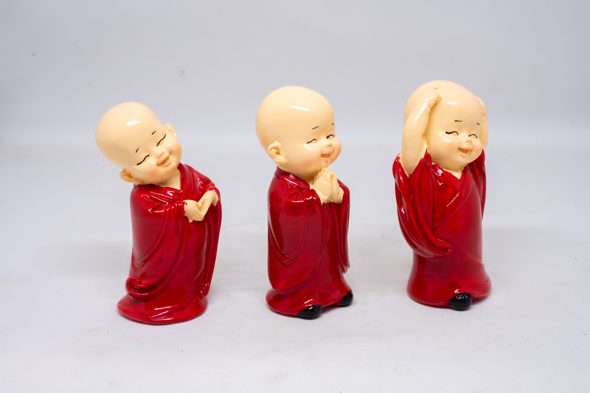 Bộ tượng Chú tiểu vui vẻ trang trí ô tô cao 7cm
