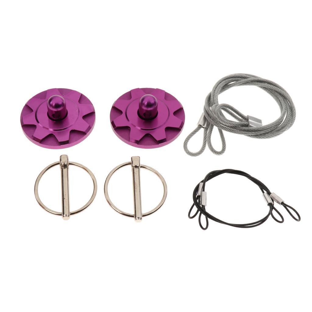Aluminum Alloy Car Engine Hood Cover Lock Pull Line Bonnet Latch Black/Red/Gray/Gold/Blue/Silver/Purple