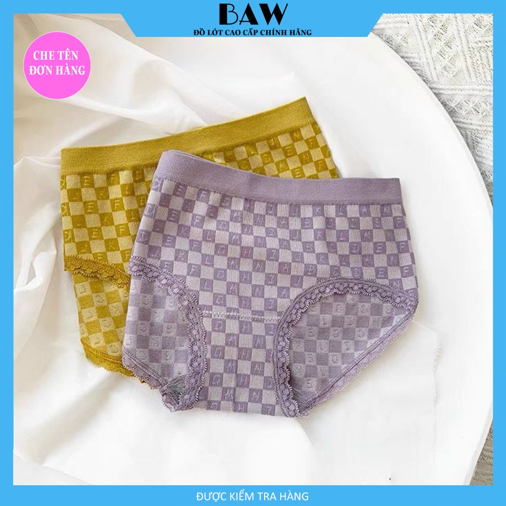 Quần Lót Nữ, Bộ 5 Quần Lót Nữ Cotton Dệt Kim Cao Cấp Mềm Mịn, Quần Lót Nữ Kháng Khuẩn, Quần Lót Nữ Co Dãn Tốt Thoáng Mát Thương Hiệu Baw Mã QLN2608