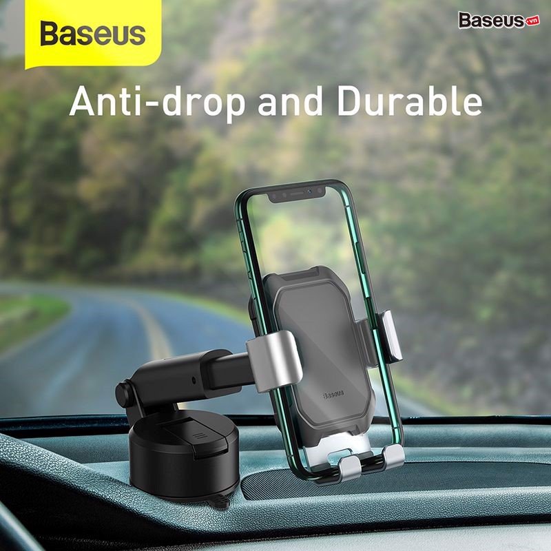 Giá đỡ điện thoại hút chân không dùng gắn kính hoặc táp lô trên xe hơi Baseus Tank Gravity Car Mount - Hàng nhập khẩu