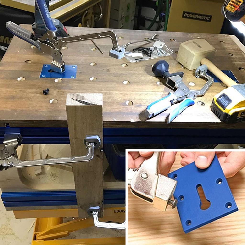 Carpenter Working Table Fixing Clamp Aluminum Alloy Clamp Plate Mounting Plate Blue