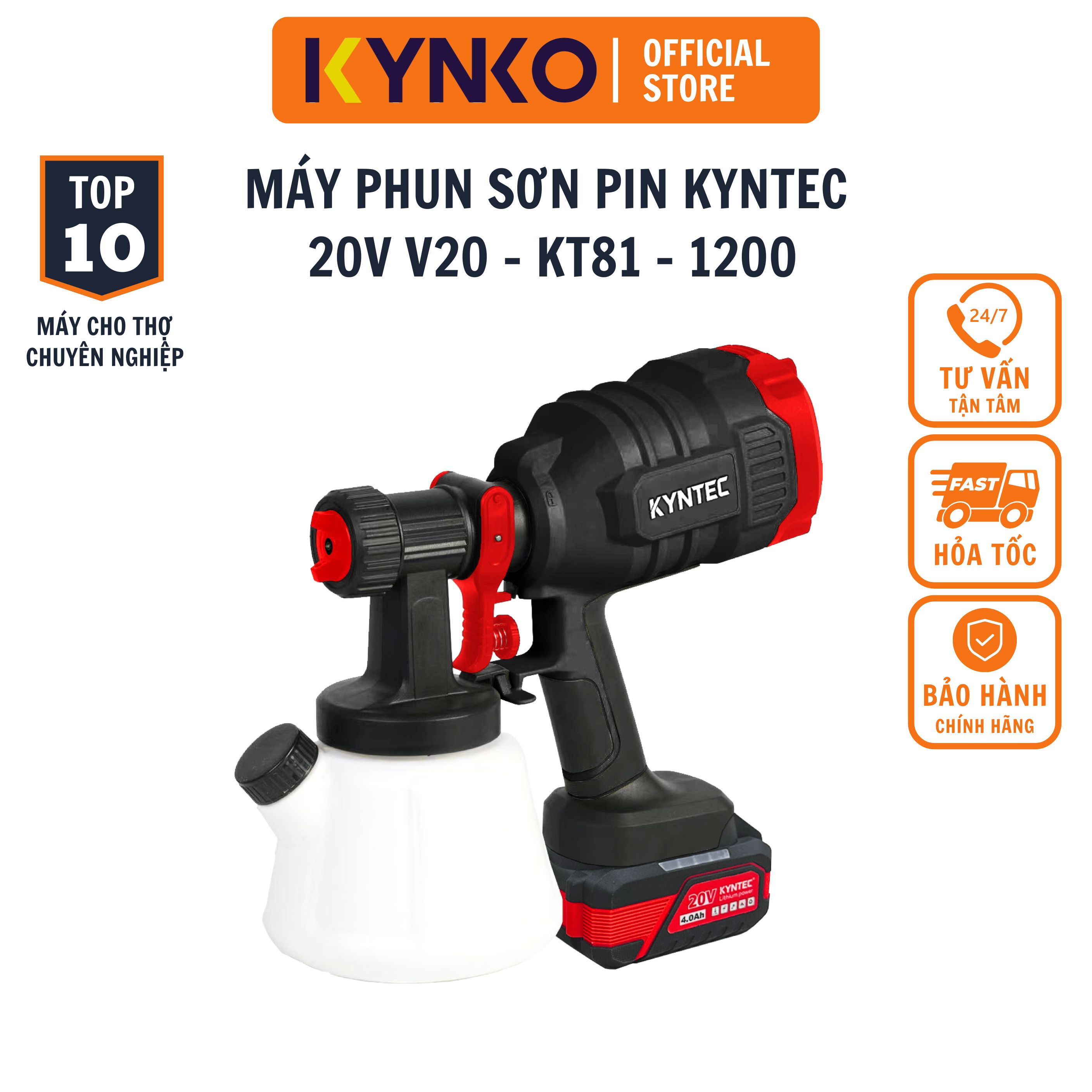 Thân máy phun sơn pin KYNKO KYNTEC 20V V20 - KT81 - 1200 (giá không gồm pin)