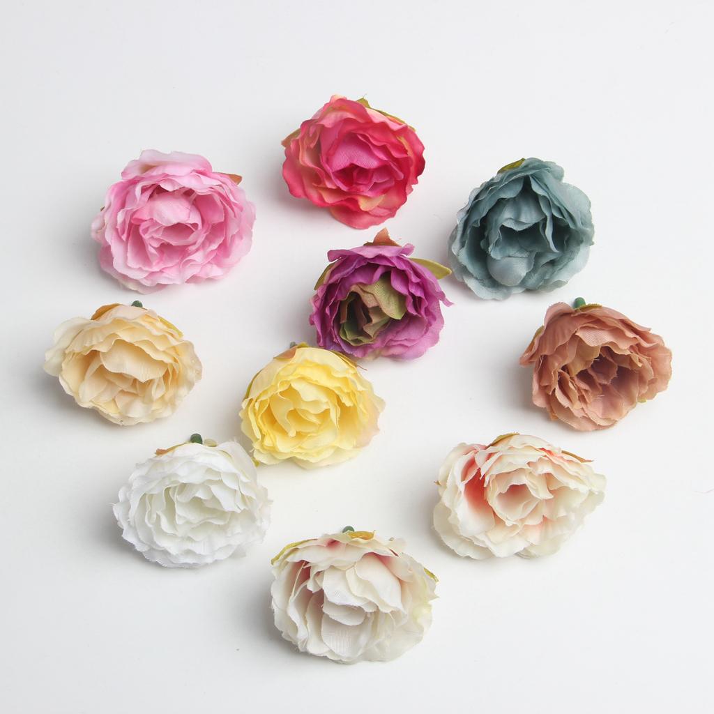 50pcs Artificial Silk Rose Flower Head DIY Wedding Party Decor Pink