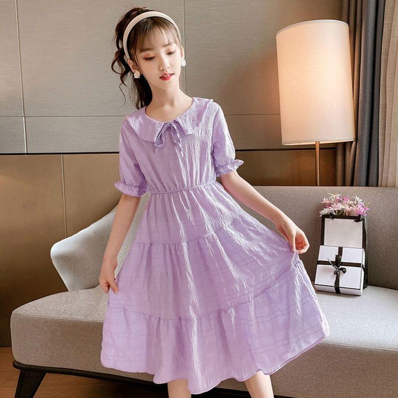 SHUANGYAN Cô gái mùa hè đầm mùa thu 2023 triều trung bé công chúa váy nàng tiên trung bình dài váy