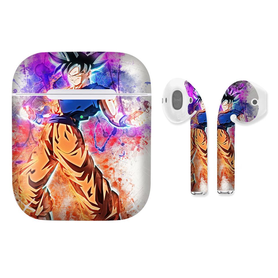 Miếng dán skin chống bẩn cho tai nghe AirPods in hình Dragon Ball - Goku Ultra Instinct 2 - 7vnr85 (bản không dây 1 và 2)