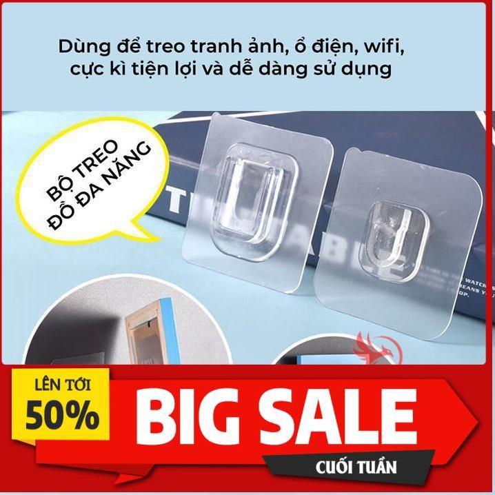 Miếng móc dán treo đồ dán gắn tường đa năng đỡ ổ cắm điện cúc phát wifi tranh ảnh siêu dính chắc trong suốt