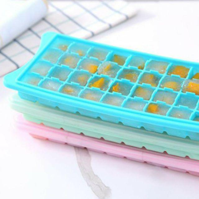 Khay làm đá,trữ đồ silicon có nắp đậy mềm dẻo dễ dàng lấy đá