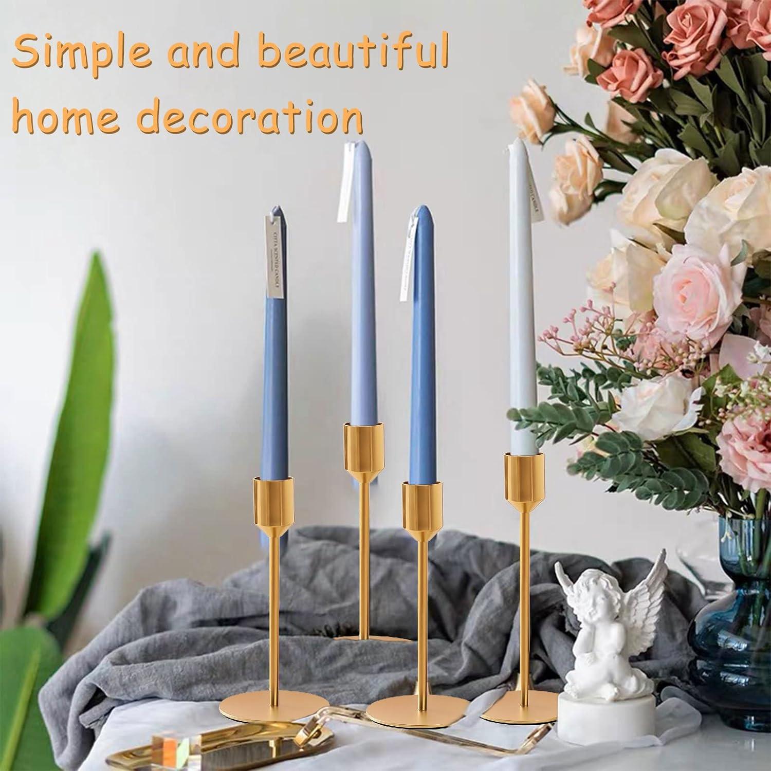 Nến nến 3 pcs kim loại retro vỏ hình nón cho đám cưới Giáng sinh với bữa tối dưới nến, giữ nến vàng cho phòng ăn trang trí trang trí nhà