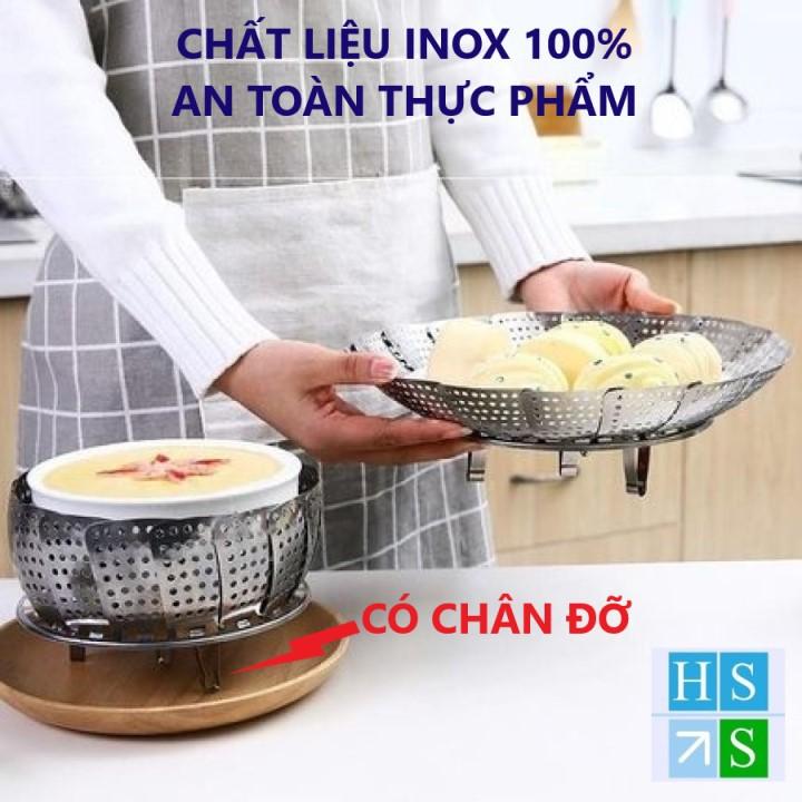 VỈ HẤP thực phẩm TABIHOME ( INOX 100% ) khay hấp đa năng đồ xôi hấp cá hấp cách thủy xửng hấp đồ ăn tiện lợi - HS Shop