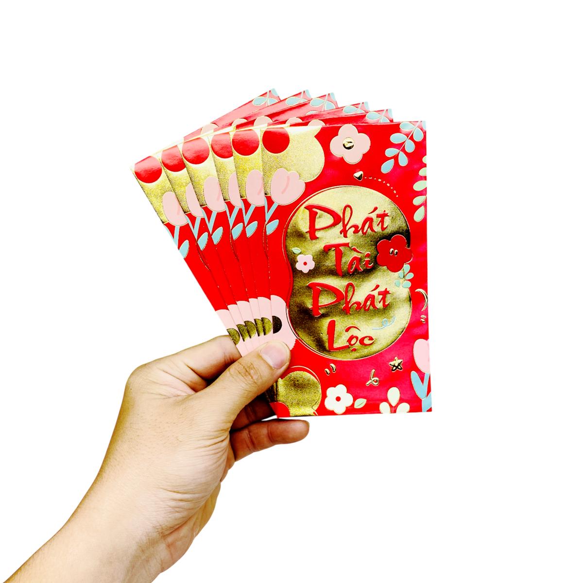 Bộ 6 Bao Lì Xì Tết Bính Ngọ 2026 - H5-8-1 - Phát Tài Phát Lộc