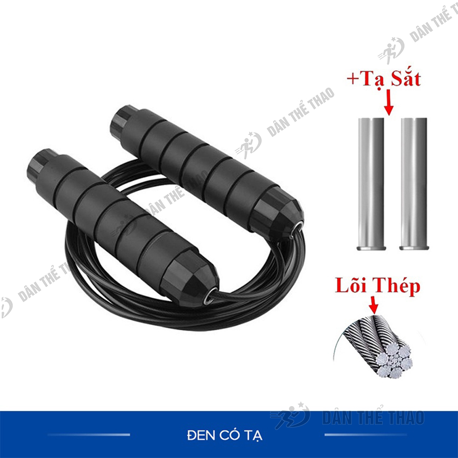 Dây nhảy thể lực lõi thép có tạ giảm cân đốt cháy mỡ bụng - Dây nhảy PVC tập thể dục rèn sức khỏe cực kỳ bền