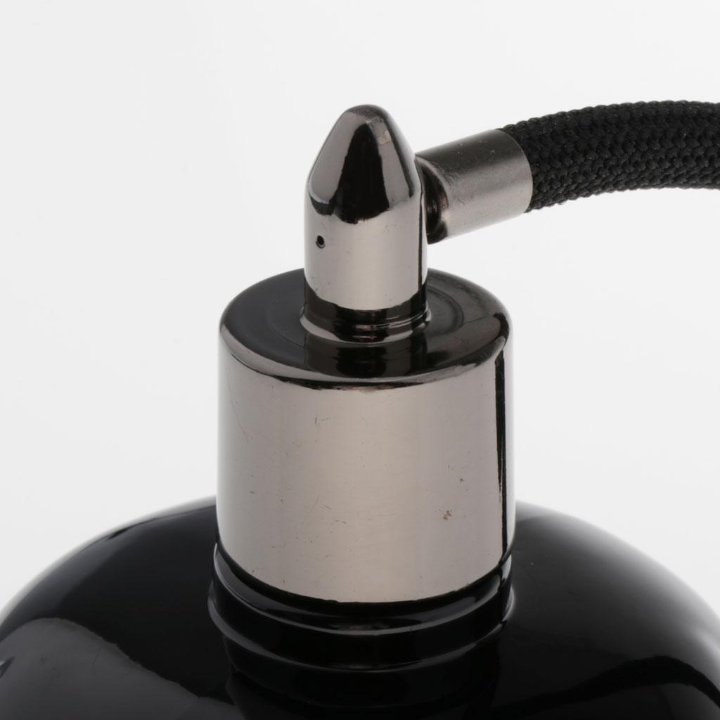 Refillable Empty Glass Perfume Bottle Black Bulb Tassel Spray Atomizer 100ml