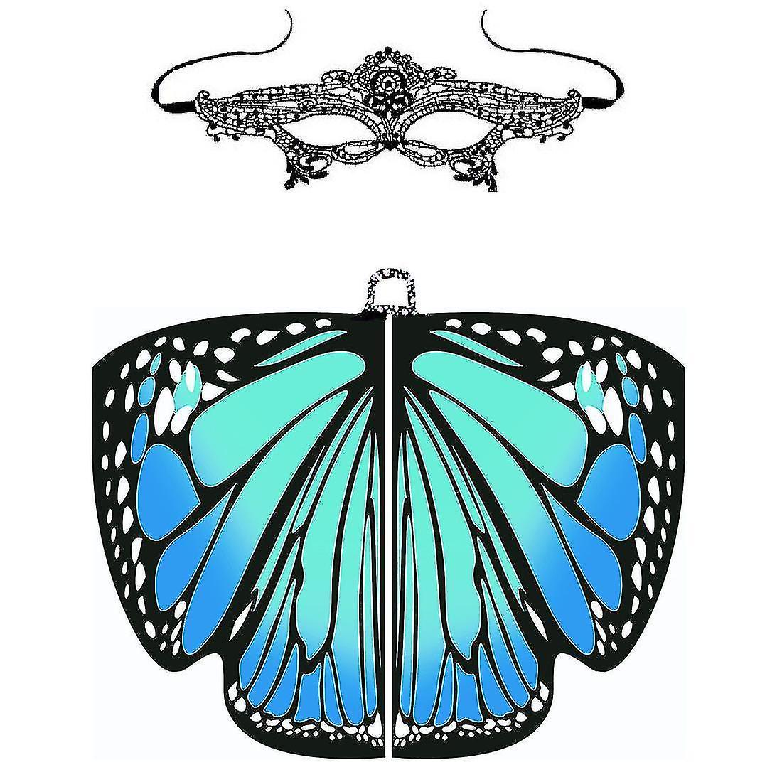 Trang phục Bướm Wing Butterfly cho người lớn, áo choàng cổ tích, khăn quàng cổ của phụ nữ, áo choàng bướm đầy màu sắc