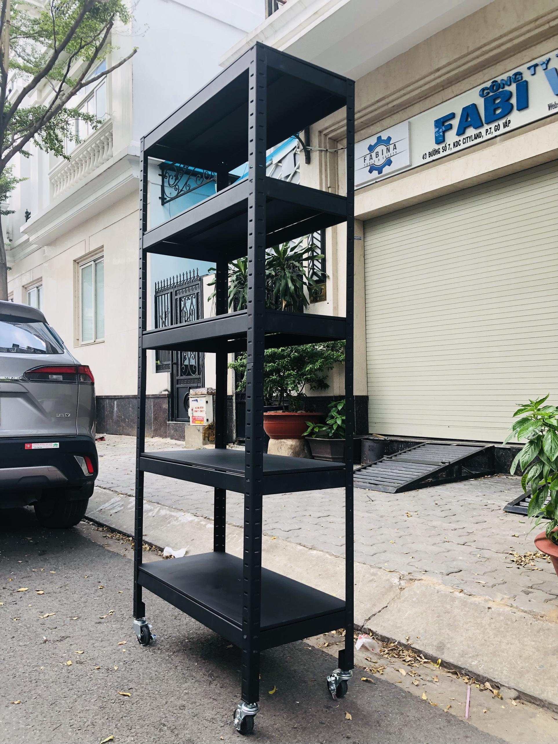 Kệ có bánh xe 5 tầng đa năng 100cm màu đen