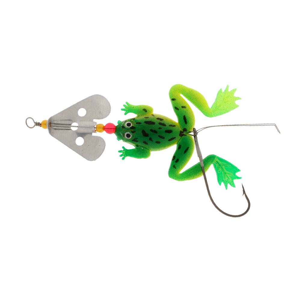 Soft Fishing Bait Frogs Lures Bionics Surface Lure for Bass Trout 12cm Green
