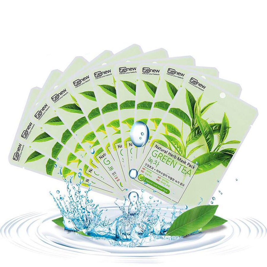 Mặt Nạ Trà Xanh Benew Natural Herb Mask Green Tea COMBO 10 LÁ