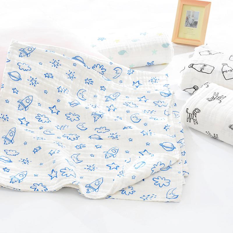 Muslin Bé Chăn Ủ Hình Bộ Chăn Gối 3 Lớp 110Cm * 110Cm Tre Muslin Swaddles Bé Trai Chăn Chăn Ga ga