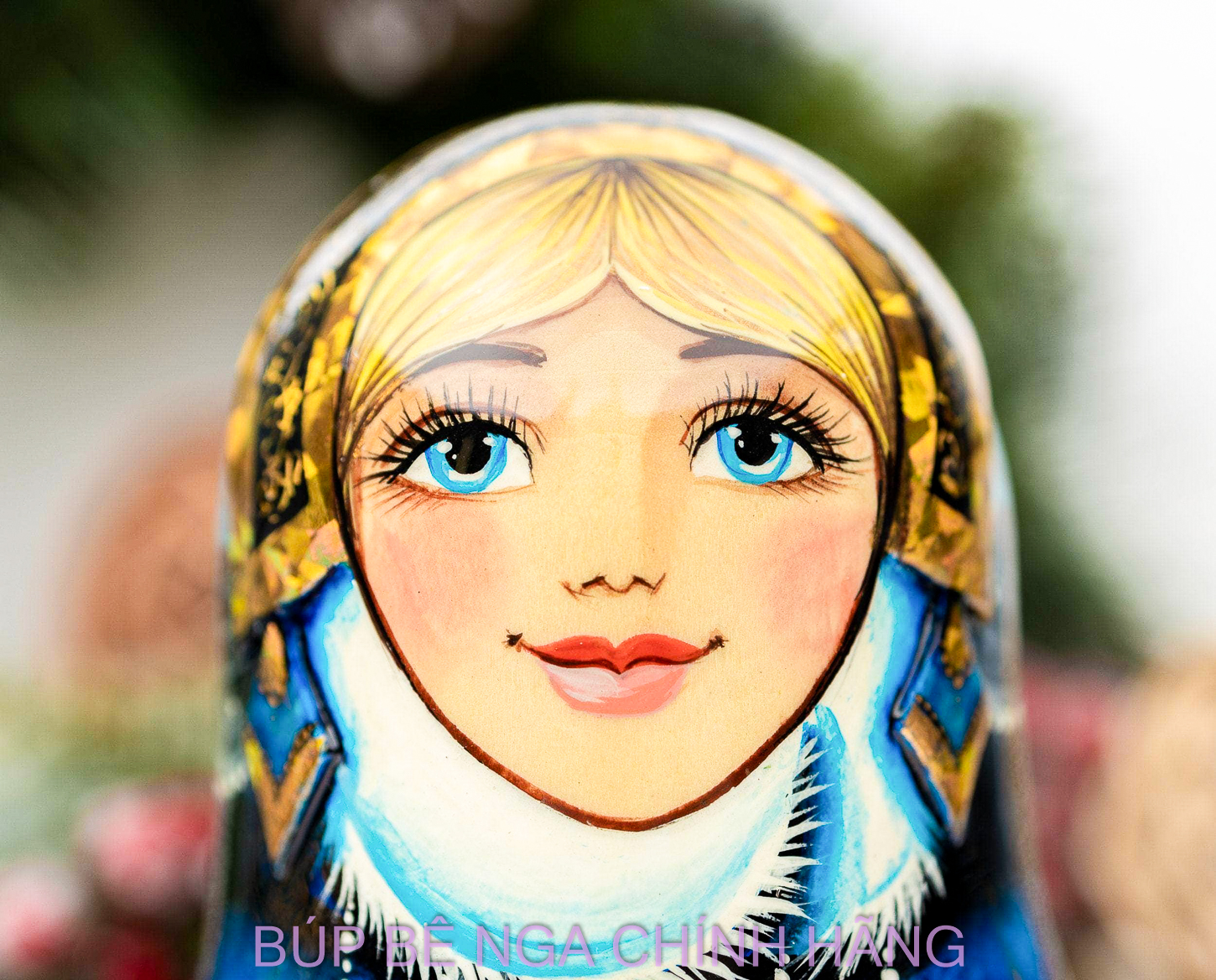 BỘ BÚP BÊ NGA MATRYOSHKA CAO CẤP 5 LỚP 20CM ĐIÊU KHẮC CHẠM NỔI HOA VĂN "CÔNG CHÚA MÙA ĐÔNG" CỰC ĐẸP VÀ SANG TRỌNG