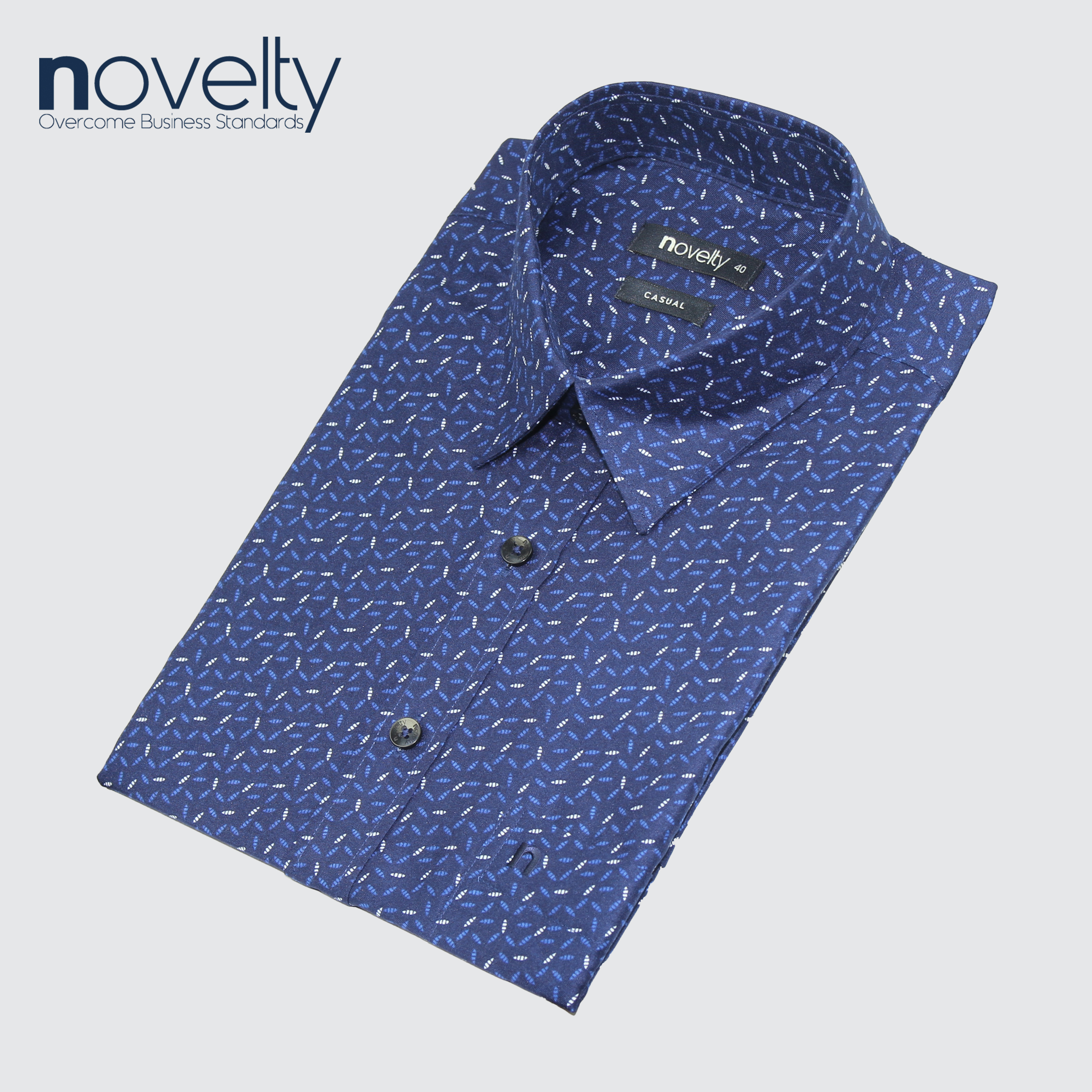 Áo sơ mi nam ngắn tay Novelty hoa văn Casual NSMMHTNSPB220278N